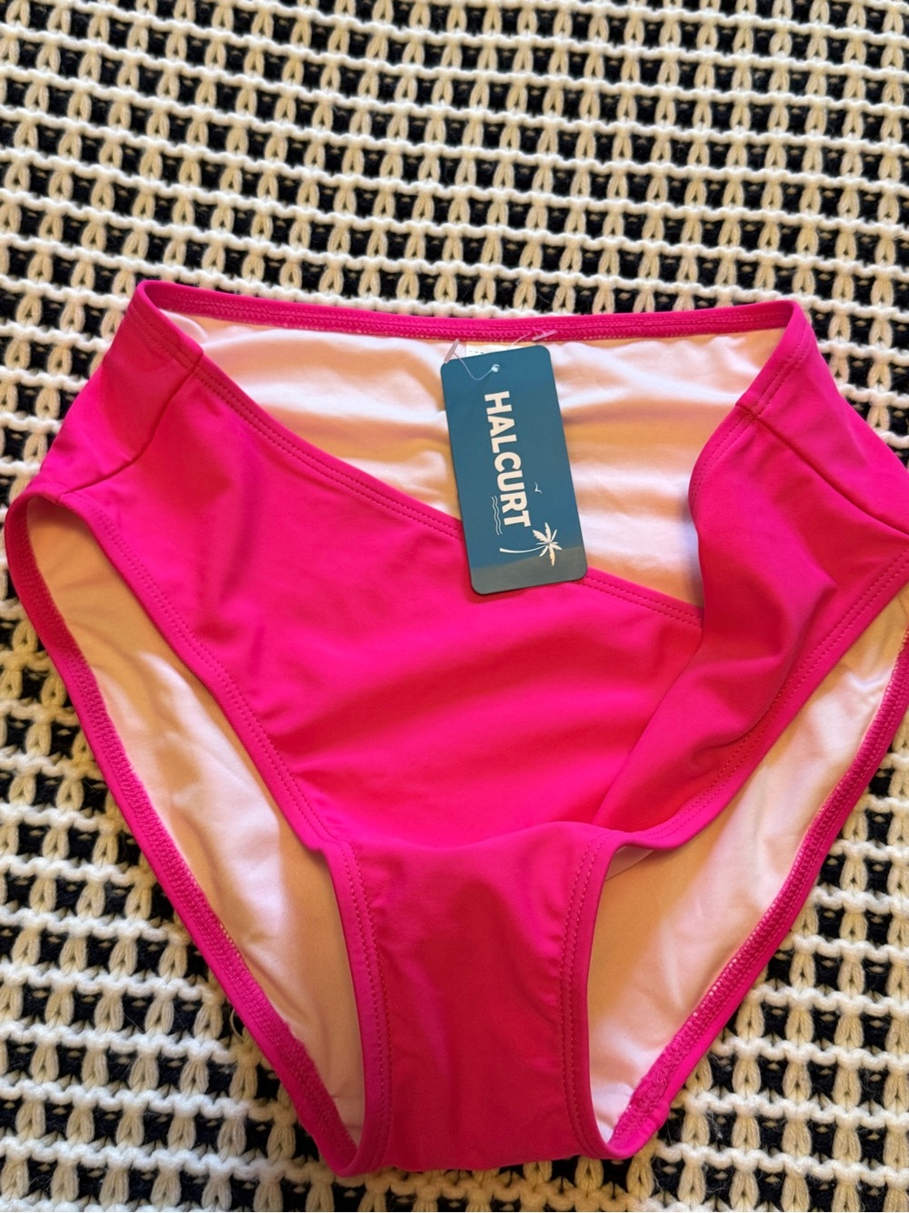 Women's High-Cut Hot Pink Swim Bottoms Size small